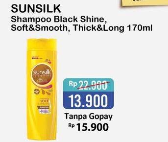 Promo Harga SUNSILK Shampoo Black Shine, Soft And Smooth, Thick Long 170 ml - Alfamart