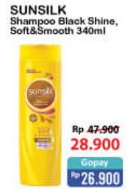 Promo Harga SUNSILK Shampoo Soft Smooth, Black Shine 340 ml - Alfamart