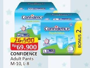 Promo Harga Confidence Adult Diapers Pants M10+2, L8+2 10 pcs - Alfamart