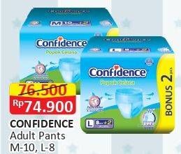 Promo Harga Confidence Adult Diapers Pants M10+2, L8+2 10 pcs - Alfamart