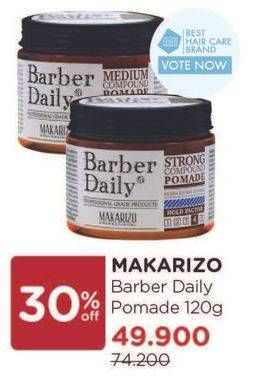 Promo Harga MAKARIZO Barber Daily Pomade 120 gr - Watsons