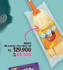Promo Harga BAGUS Micromate Stripe Mop Set 1 pcs - LotteMart