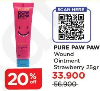 Promo Harga PURE PAW PAW Ointment Strawberry 25 gr - Watsons