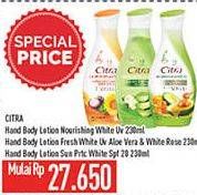 Promo Harga CITRA Hand Body Lotion Nourishing White/Sun Protected/ Fresh White 230ml  - Hypermart