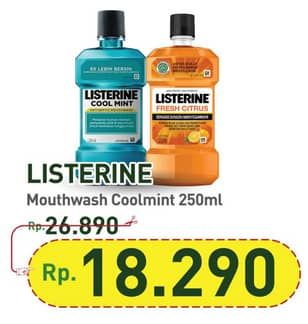 Promo Harga Listerine Mouthwash Antiseptic Cool Mint 250 ml - Hypermart