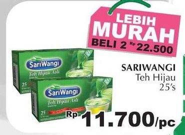 Promo Harga Sariwangi Teh Hijau per 2 box 25 pcs - Giant