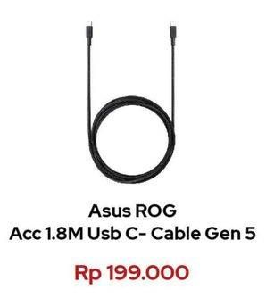 Promo Harga ASUS ROG USB-C Cable 1.8m Generasi 5  - Erafone