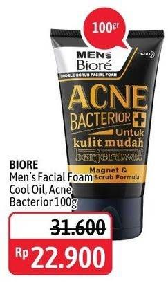 Promo Harga BIORE MENS Facial Foam Cool Oil, Acne Bacterior 100 gr - Alfamidi