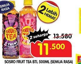 Promo Harga Sosro Fruit Tea All Variants 500 ml - Superindo