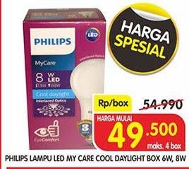 Promo Harga PHILIPS Lampu LED MyCare Cool Daylight 6 Watt, 8 Watt 1 pcs - Superindo