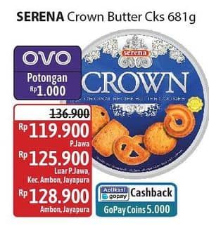 Promo Harga Serena Crown Butter Cookies 681 gr - Alfamidi