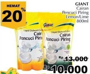 Promo Harga GIANT Pencuci Piring Lemon, Lime 800 ml - Giant