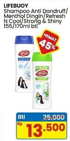 Promo Harga Lifebuoy Shampoo Anti Dandruff, Refresh Cool, Strong Shiny 155 ml - Indomaret
