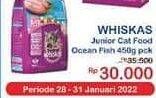 Promo Harga WHISKAS Dry Food Junior Ocean Fish 450 gr - Indomaret