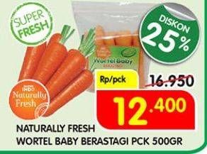 Promo Harga NATURALLY Fresh Wortel Baby Berastagi 500 gr - Superindo