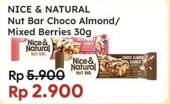 Promo Harga NICE & NATURAL Nut Bar Choco Almond, Mixed Berry 30 gr - Indomaret
