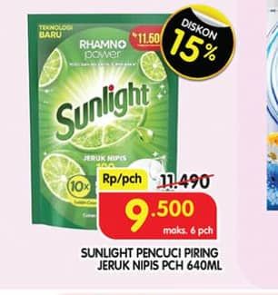 Promo Harga Sunlight Pencuci Piring Jeruk Nipis 100 640 ml - Superindo