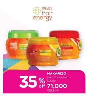 Promo Harga Makarizo Hair Energy Fibertherapy Hair & Scalp Creambath 500 gr - Watsons