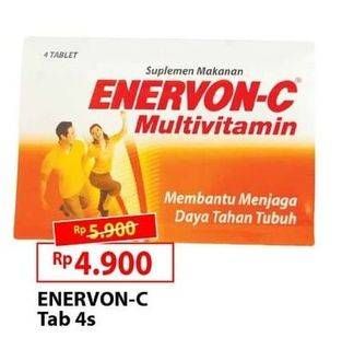 Promo Harga ENERVON-C Multivitamin Tablet 4 pcs - Alfamart