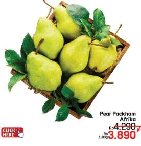 Promo Harga Pear Packham Afrika per 100 gr - LotteMart