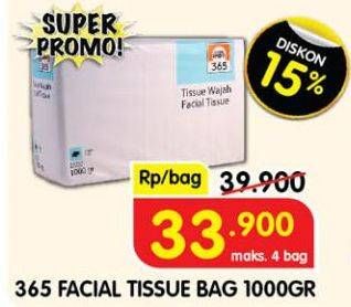 Promo Harga 365 Facial Tissue 1000 gr - Superindo