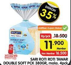 Promo Harga SARI ROTI Tawar Double Soft 360 gr - Superindo