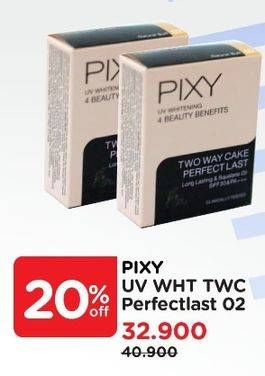 Promo Harga PIXY UV Whitening Two Way Cake Perfecting Last 9 gr - Watsons