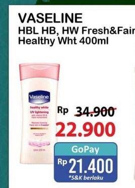 Promo Harga Vaseline Body Lotion Fresh Fair Cooling UV, UV Lightening 200 ml - Alfamart