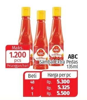 Promo Harga ABC Sambal Extra Pedas 135 ml - Lotte Grosir