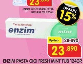 Promo Harga ENZIM Pasta Gigi Fresh Mint 124 gr - Superindo