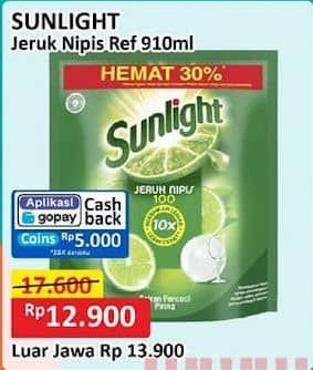 Promo Harga Sunlight Pencuci Piring Jeruk Nipis 100 910 ml - Alfamart