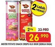 Promo Harga MISTER POTATO Snack Crisps All Variants per 2 kaleng 85 gr - Superindo