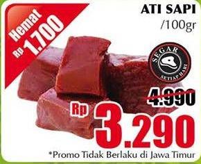 Promo Harga Beef Liver (Hati Sapi) per 100 gr - Giant