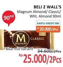 Promo Harga WALLS Magnum Almond, Classic, White Almond 80 ml - Alfamidi
