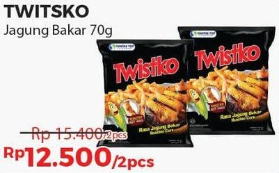 Promo Harga TWISTKO Snack Jagung Bakar per 2 pouch 70 gr - Alfamart