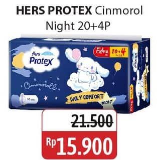 Promo Harga Hers Protex Comfort Night 24 pcs - Alfamidi