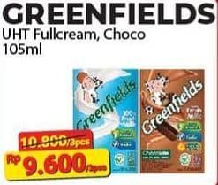 Promo Harga Greenfields UHT Full Cream, Choco Malt, Chocolate 105 ml - Alfamart