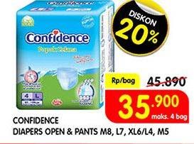Promo Harga Confidence Adult Diapers Pants XL6, L4, M5 4 pcs - Superindo