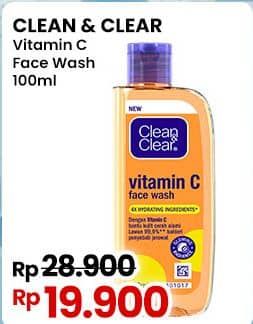 Promo Harga Clean & Clear Facial Wash Vitamin C 100 ml - Indomaret