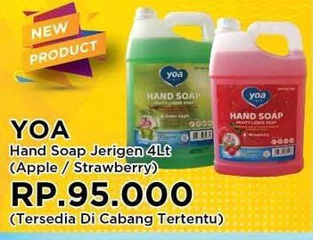 Promo Harga YOA Hand Soap Apel, Strawberry 4 ltr - Yogya