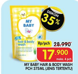 Promo Harga My Baby Hair & Body Wash 375 ml - Superindo