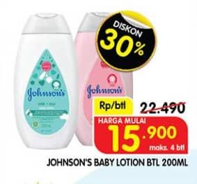 Promo Harga Johnsons Baby Lotion 200 ml - Superindo