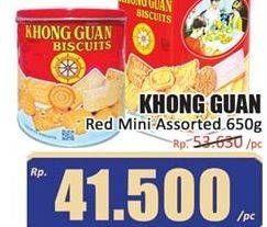 Promo Harga KHONG GUAN Assorted Biscuit Red Mini 650 gr - Hari Hari
