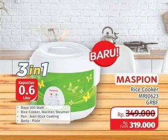 Promo Harga MASPION Rice Cooker MRJ 0623 GRBF  - Lotte Grosir