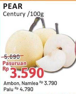 Promo Harga Pear Century per 100 gr - Alfamidi