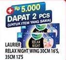 Promo Harga Laurier Relax Night 30cm, 35cm 12 pcs - Hypermart