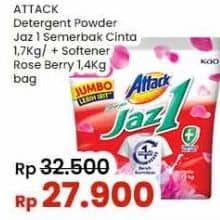 Promo Harga Attack Jaz1 Detergent Powder +Softener Rose Berry 750 gr - Indomaret