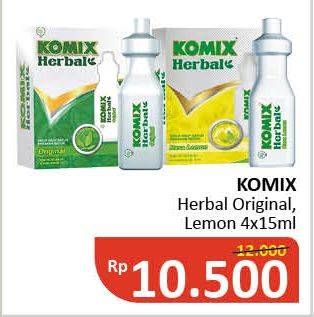 Promo Harga KOMIX Herbal Obat Batuk Original, Lemon per 4 pcs 15 ml - Alfamidi