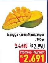 Promo Harga Mangga Harum Manis Super per 100 gr - Hypermart