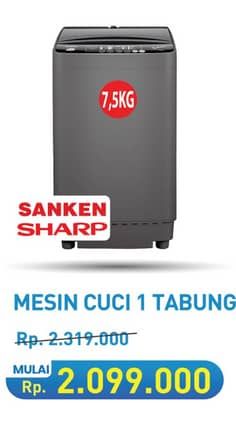 Promo Harga Sanken/Sharp Mesin Cuci 1 Tabung  - Hypermart